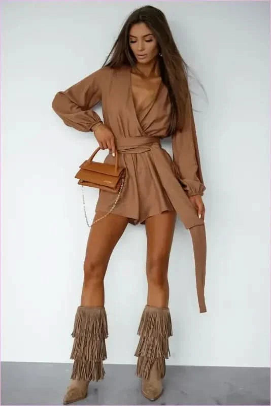Elegant Puffy Sleeve Jumpsuit Summer Fashion Style