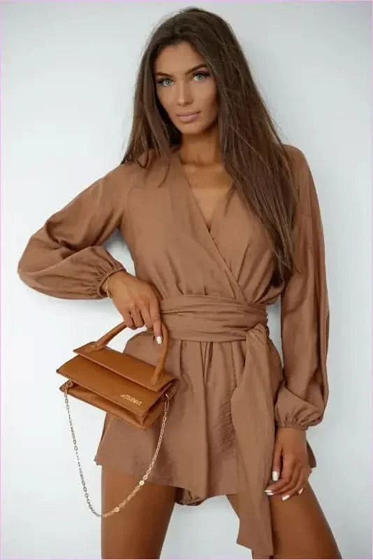 Elegant Puffy Sleeve Jumpsuit Summer Fashion Style