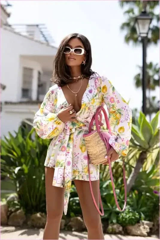 Elegant Puffy Sleeve Jumpsuit Summer Fashion Style