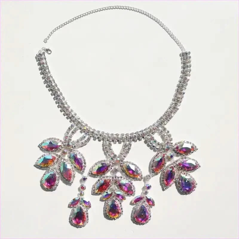 Exaggerated Crystal Large Floral-inspired Luxury Rhinestone Necklace