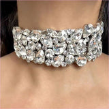 Exaggerated Water Diamond Multi-layer Choker Necklace