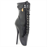 Extreme High-heeled Lace-up Frontless Ballet Ankle Boots