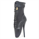 Extreme High-heeled Lace-up Frontless Ballet Ankle Boots