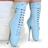 Extreme High-heeled Lace-up Frontless Ballet Ankle Boots
