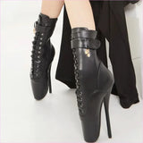 Extreme High-heeled Lace-up Frontless Ballet Ankle Boots