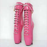 Extreme High-heeled Lace-up Frontless Ballet Ankle Boots