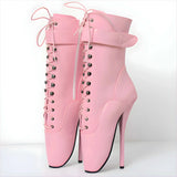 Extreme High-heeled Lace-up Frontless Ballet Ankle Boots