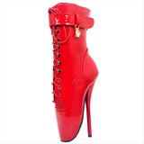 Extreme High-heeled Lace-up Frontless Ballet Ankle Boots