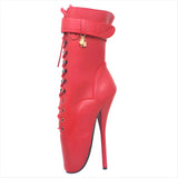 Extreme High-heeled Lace-up Frontless Ballet Ankle Boots