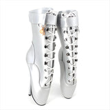Extreme High-heeled Lace-up Frontless Ballet Ankle Boots