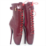 Extreme High-heeled Lace-up Frontless Ballet Ankle Boots