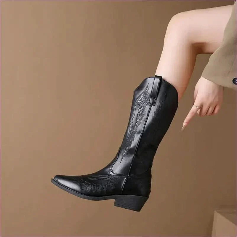 Fashion Embroidered Ladies Western Cowgirl Boots
