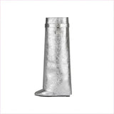 Fashion Shark Lock Knee High Boots in Black and White