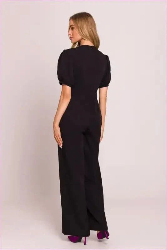 Feminine V-neck Jumpsuit Fashion Style