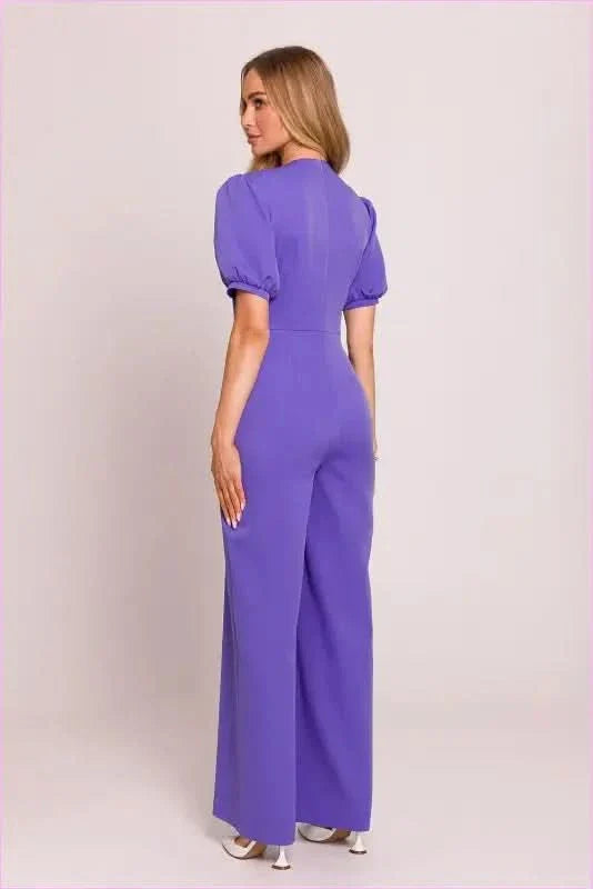 Feminine V-neck Jumpsuit Fashion Style
