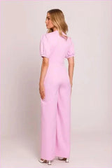 Feminine V-neck Jumpsuit Fashion Style