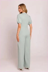 Feminine V-neck Jumpsuit Fashion Style
