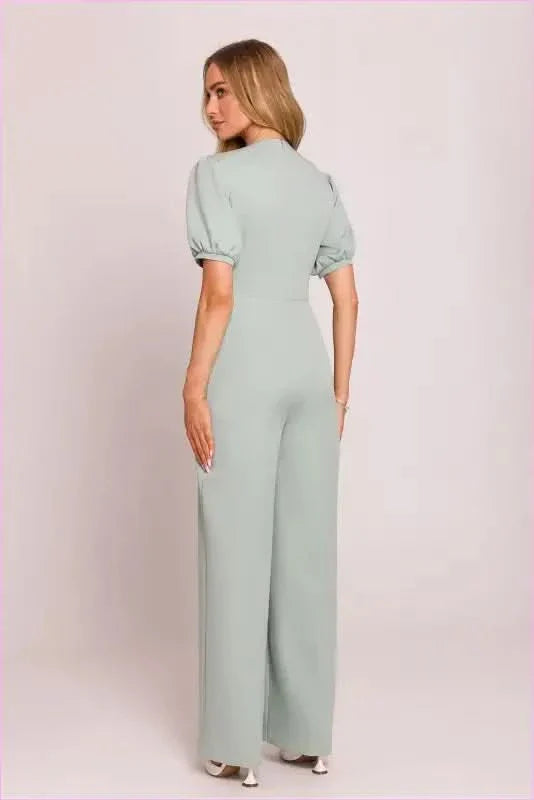 Feminine V-neck Jumpsuit Fashion Style