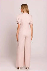 Feminine V-neck Jumpsuit Fashion Style