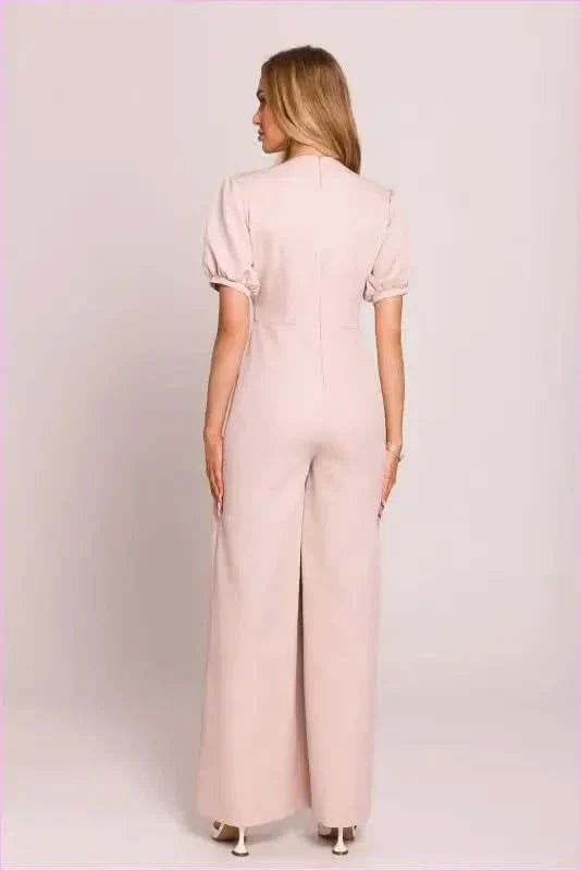 Feminine V-neck Jumpsuit Fashion Style