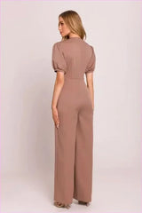 Feminine V-neck Jumpsuit Fashion Style