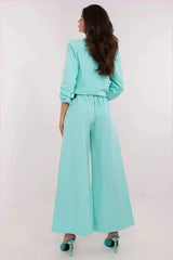 Flared Fabric Trousers Perfect Fit Women's Fashion Style