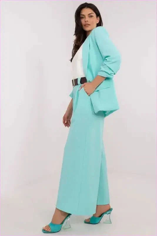 Flared Fabric Trousers Perfect Fit Women's Fashion Style