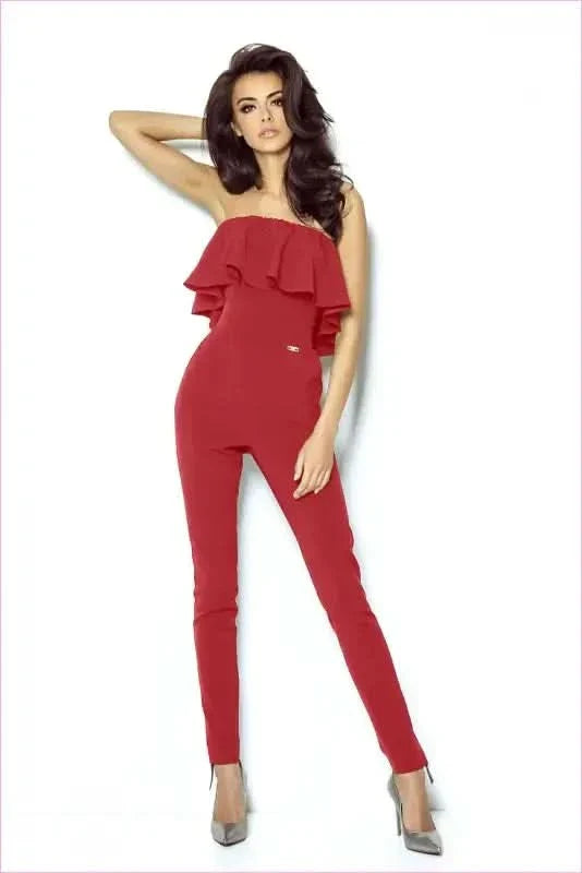 Frill Bust Jumpsuit Unique Fashion Style