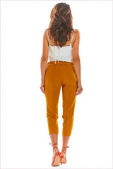 Frill Waist Cigarette Pants Unique Fashion Style