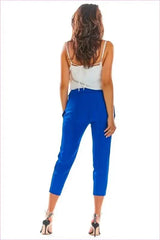 Frill Waist Cigarette Pants Unique Fashion Style