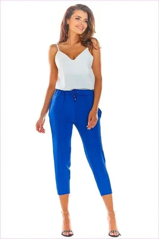 Frill Waist Cigarette Pants Unique Fashion Style