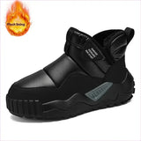 Futuristic Silver and Black Fluff Thickened Warm Winter Boots