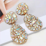 Gemstone and Pearl Crystal Pendant Drop Earrings in Multi Styles