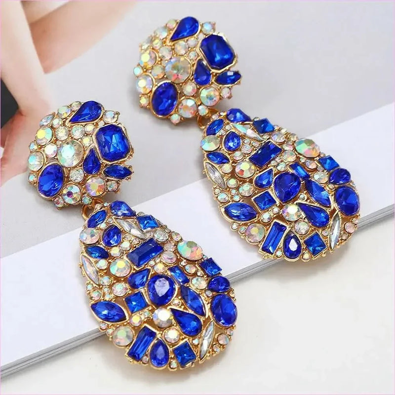 Gemstone and Pearl Crystal Pendant Drop Earrings in Multi Styles