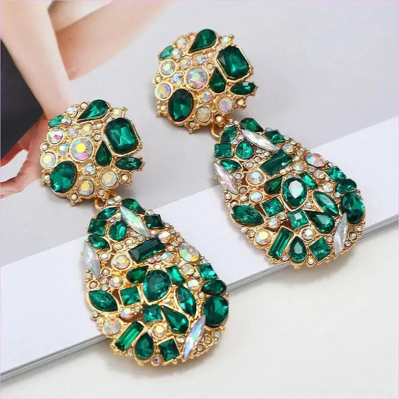 Gemstone and Pearl Crystal Pendant Drop Earrings in Multi Styles