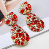 Gemstone and Pearl Crystal Pendant Drop Earrings in Multi Styles