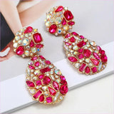 Gemstone and Pearl Crystal Pendant Drop Earrings in Multi Styles