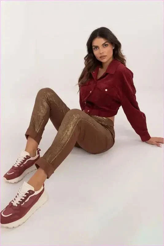 Glossy Everyday Pants Unique Women's Fashion Style