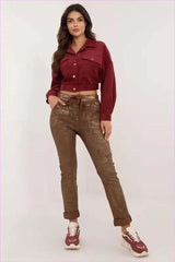 Glossy Everyday Pants Unique Women's Fashion Style