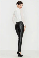 Glossy Knit Trousers Unique Fashion Style