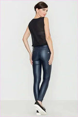 Glossy Knit Trousers Unique Fashion Style