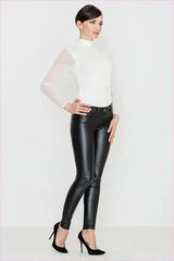 Glossy Knit Trousers Unique Fashion Style