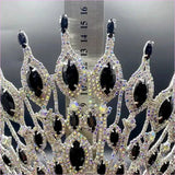 Gothic Tiara Black with Rhinestones for a Bold Bridal Look