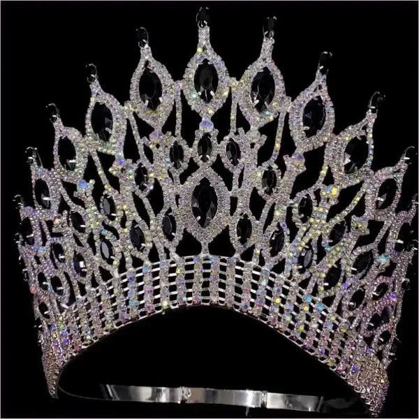 Gothic Tiara Black with Rhinestones for a Bold Bridal Look