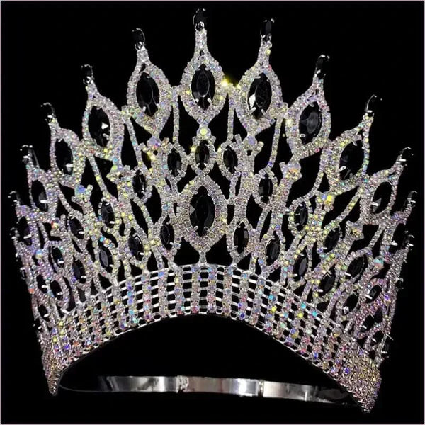 Gothic Tiara Black with Rhinestones for a Bold Bridal Look