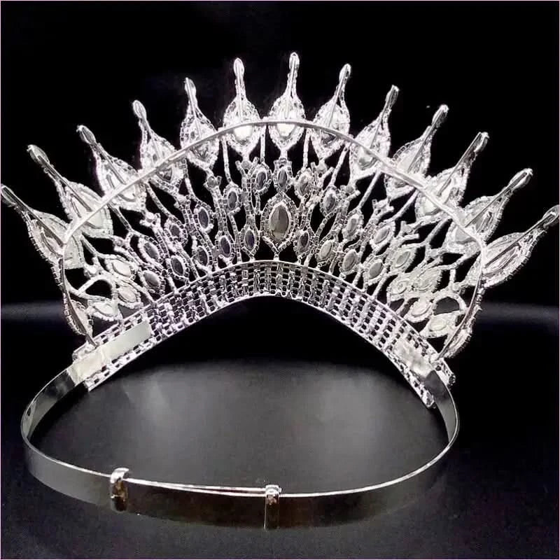 Gothic Tiara Black with Rhinestones for a Bold Bridal Look