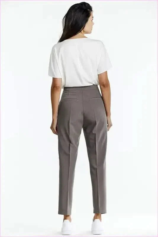 Gray Cigarette Pants Elegant Fashion Style