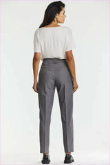 Gray Cigarette Pants Elegant Fashion Style