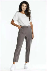 Gray Cigarette Pants Elegant Fashion Style