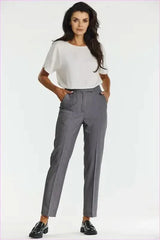 Gray Cigarette Pants Elegant Fashion Style
